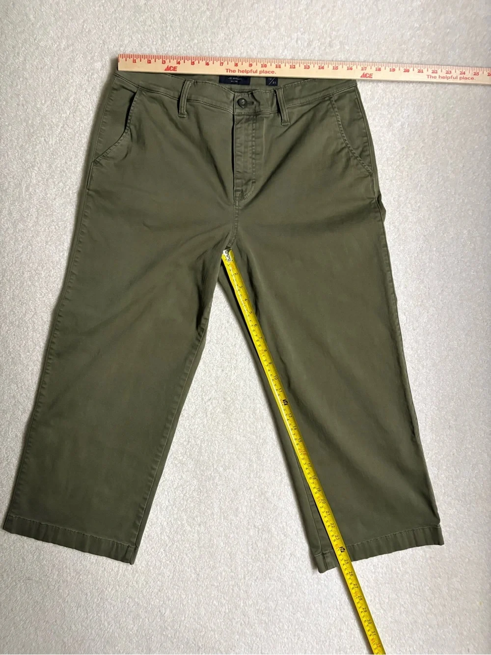 NWOT Lucky Brand Women’s Mid-Rise Crop Wide Leg Pants Size 12/31 Olive Green